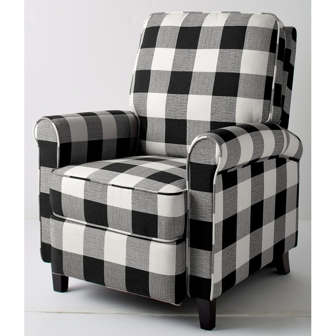 Gray and white 2025 buffalo check recliner