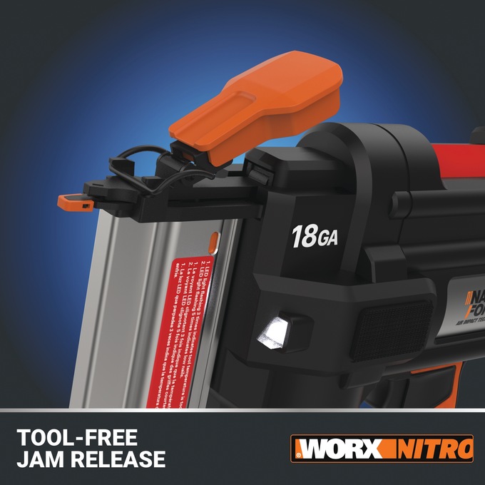 Worx 20V Nitro Brad Nail Gun (Tool Only), , large