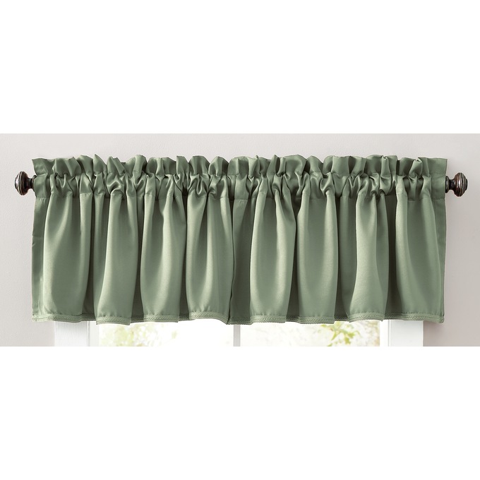 Madison Room-Darkening Light-Filtering Valance, Sage Green, large