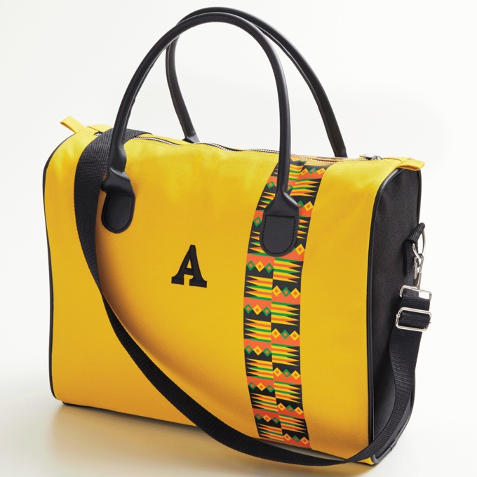 3-Piece Personalized Weekender Luggage Set, Yellow Stripe, large