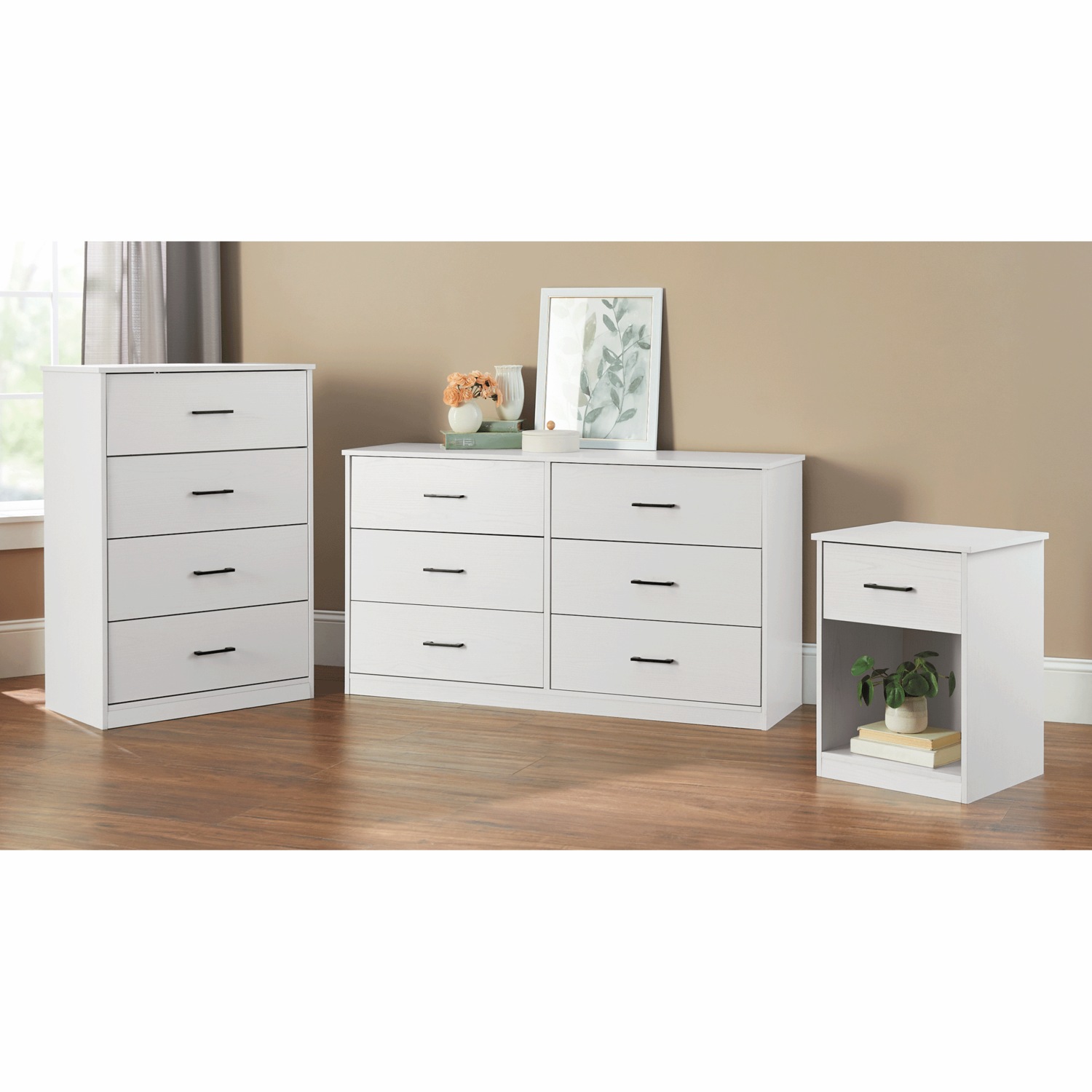 4 ft long dresser Frances Woven Rattan Tall Vanity Dresser with Mirror, Natural