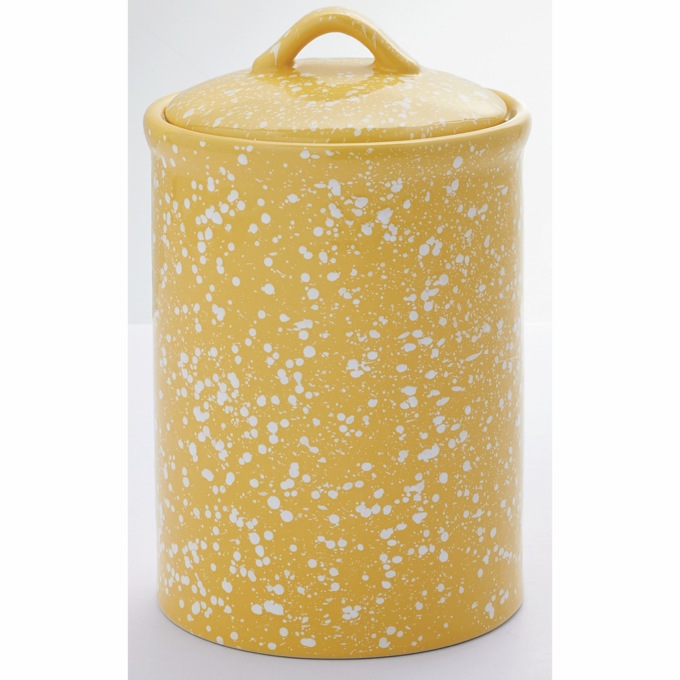 Set of 4 Speckled Canisters, Yellow, large
