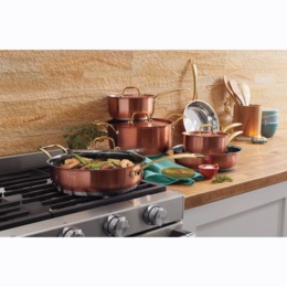 10-Piece Stainless Steel Copper-Look Cookware Set, , large