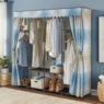 Scalloped Curtain Storage Wardrobe, Plaid, large
