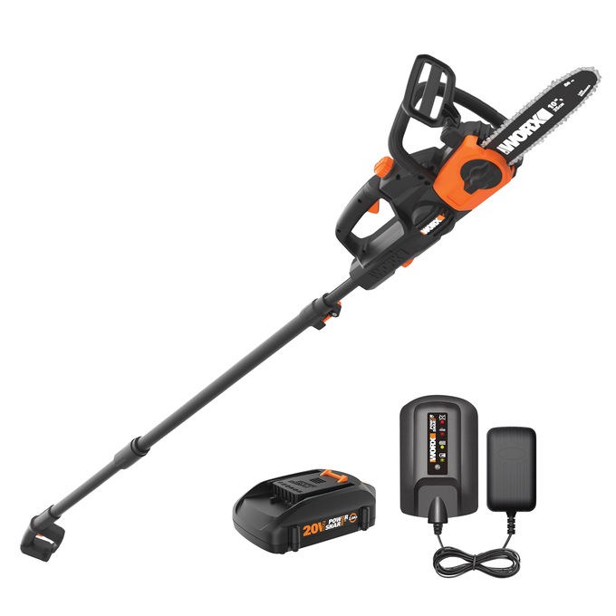 Worx 20V Power Share 10-Inch Cordless Pole/Chain Saw With Auto-Tension, , large