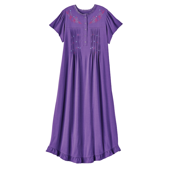 Knit Gown With Embroidery, , large
