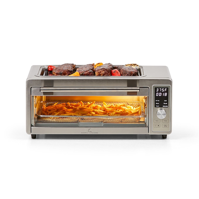 Emeril Lagasse Power Grill 360 Plus, 6-in-1 Electric Indoor Grill and Air Fryer Toaster Oven with Smokeless Technology, XL