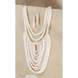 Multi-Strand/Bead Loop Necklace &amp; Earring Set, , large