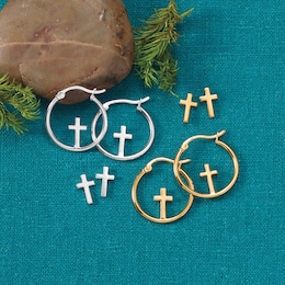 2-Pair Cross Earring Set, , large