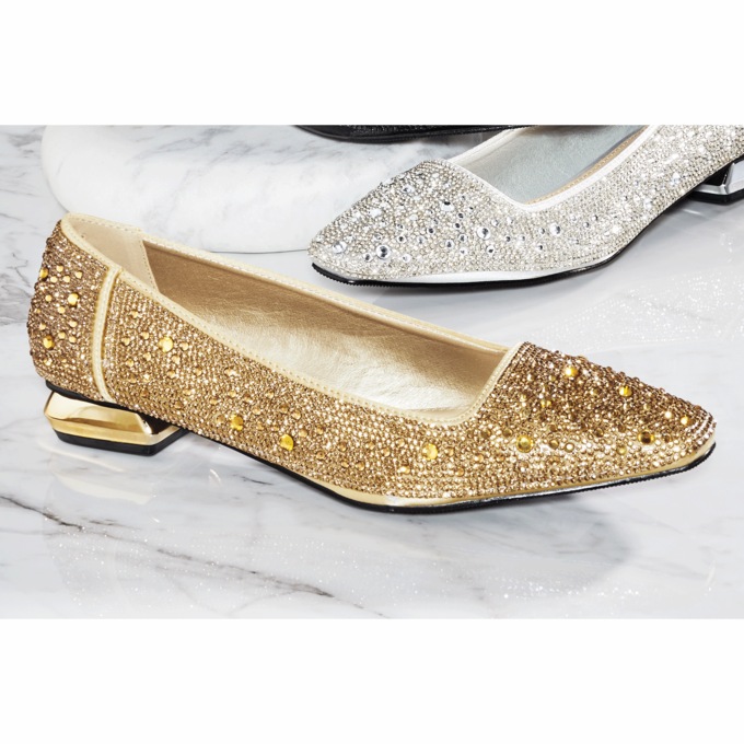 Lady Couture Fever Glitter Pump Low Heel for Women with Rhinestones, , large