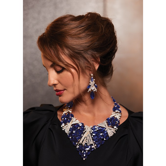 Crystal Marquise Necklace and Earring Set, , large