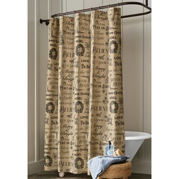 Holiday Sentiments Shower Curtain, , large