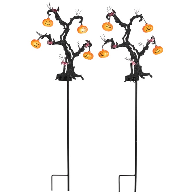 Set of 2 Solar Haunted Tree Stakes, , large