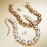 Crystal Round/Rectangular Strand Necklace & Earring Set, , large
