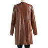 Elaina Faux Leather Jacket with Tiers and Lasercut Designs, Cognac, large