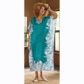Mi Amor Long V-Neck Caftan with Floral Border, , large