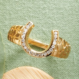 Diamond Horseshoe Nugget Ring, , large