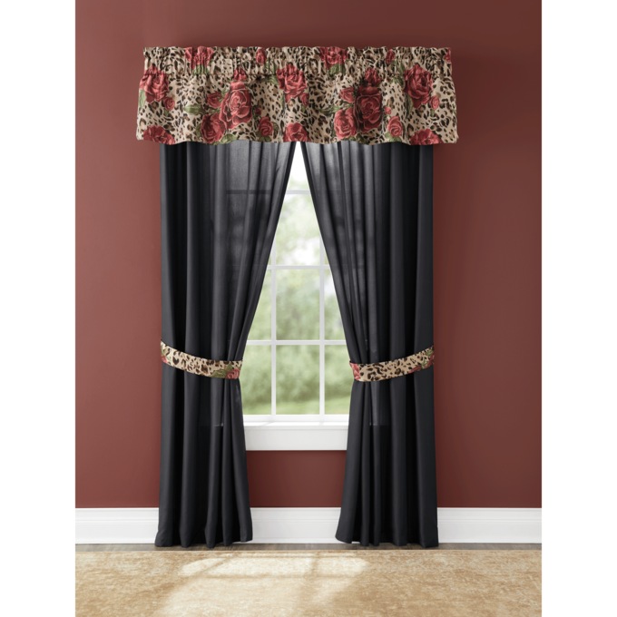 Rose Leopard Jacquard Panel Pair, , large