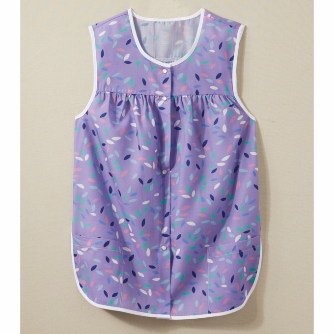 Easy-Care Button-Front Cobbler Apron, Confetti Dots, large