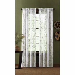 Embroidered Vines Sheer Panel, , large