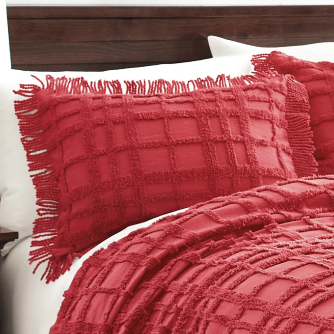 Plaid Chenille Sham, , large