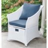 Chair with Ottoman, White, large