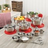 Gibson Home Branfield 21-Piece Stainless Steel Kitchen Prep Set, Stainless Steel Red, large