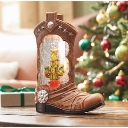 Lit Glitter Globe Cowboy Boot, , large