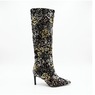 Azalea Wang Jimena Sequin Boot for Women with Checkered Pattern and 3&rdquo; Heel, , large