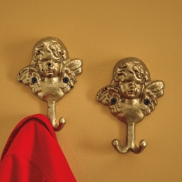 Set of 2 Cherubs Wall Hooks, , large