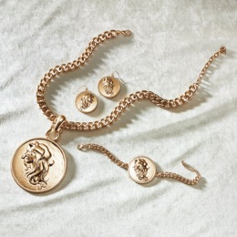 Cameo Metal Necklace, Bracelet and Earrings - Buy All and Save, , large