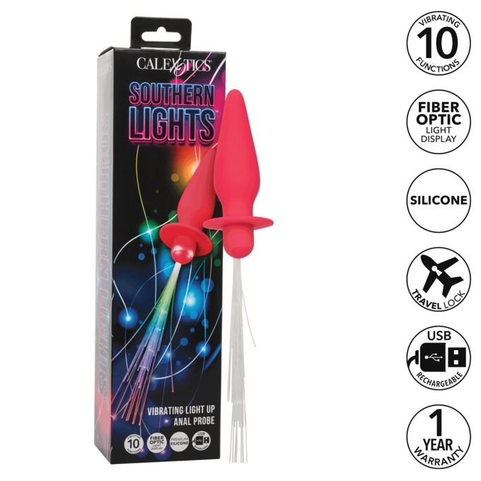Southern Lights Vibrating Light Up Anal Probe By Calexotics, , large