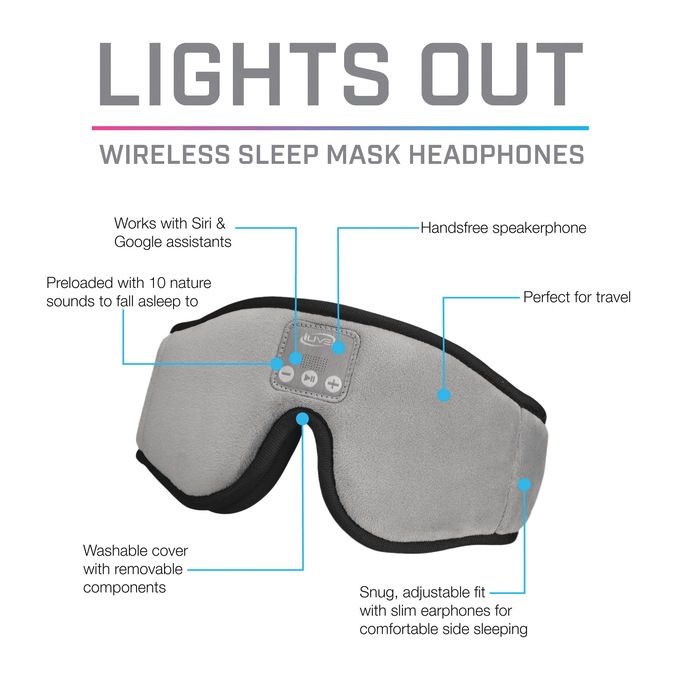 Percussion Massager & Eye Mask Set, Multi, large