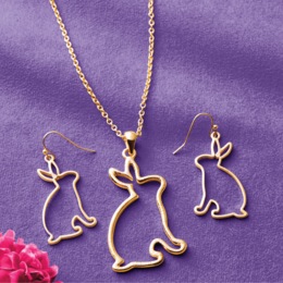 Rabbit Necklace &amp; Earring Set, , large