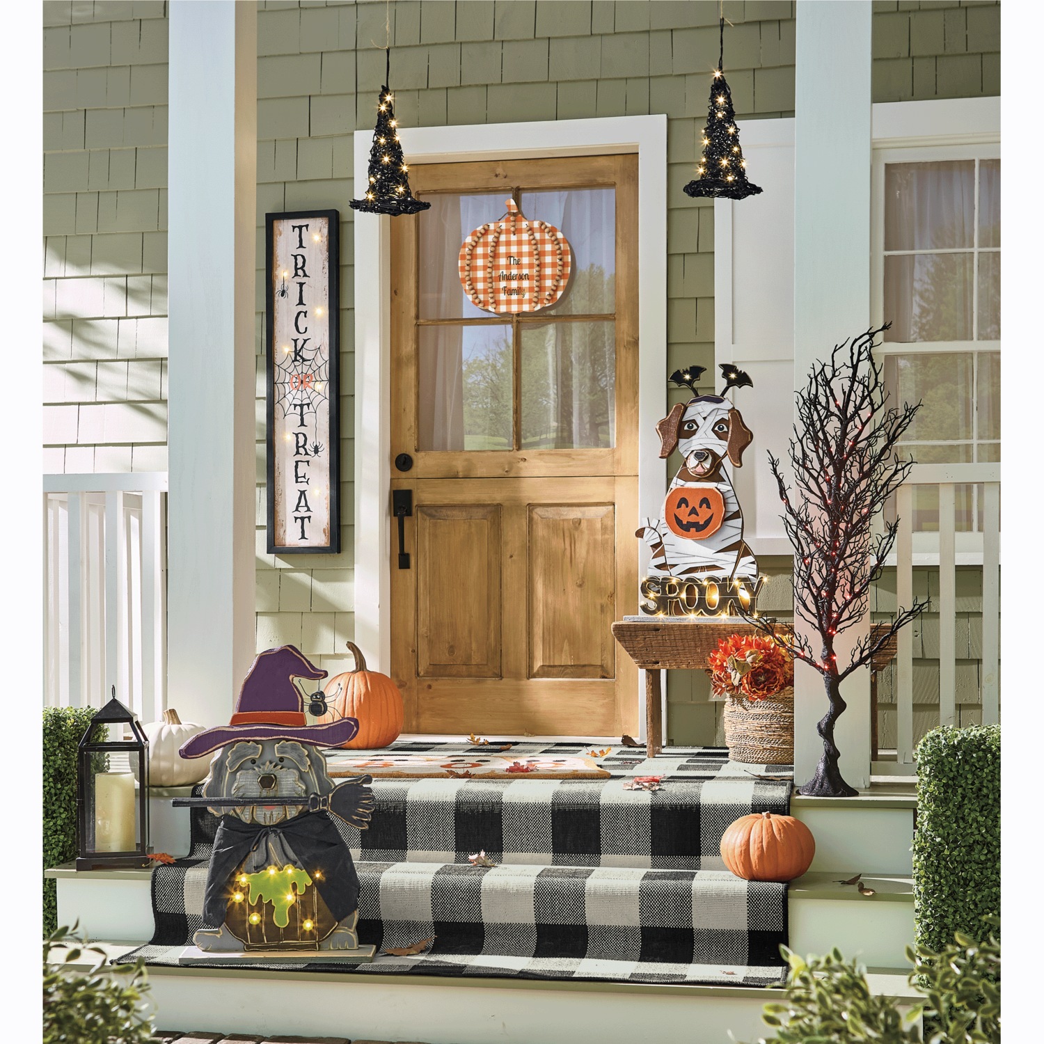 Chunky Wood Cutouts Lit Halloween Dogs | Montgomery Ward