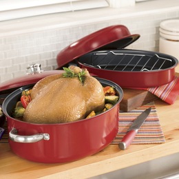 Set of 2 Oval Roasters, , large