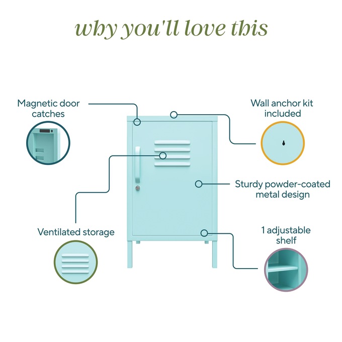 Small Locker Cabinet, Mint, large