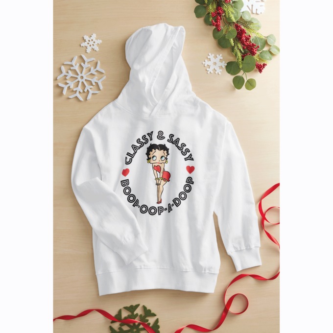 Classy & Sassy Betty Boop Hooded Sweatshirt in Brushed Fleece, , large