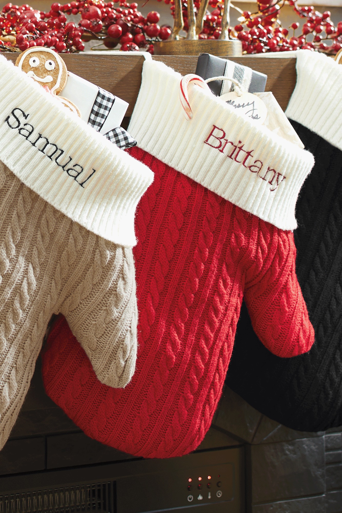 Mitten Stocking, Red, large