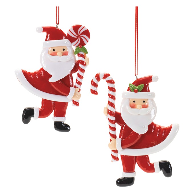 Set of 2 Santa Ornaments, , large