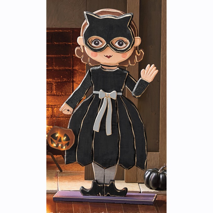 Chunky Wood Cutouts Lit Trick-Or-Treaters - Buy Both and Save, , large