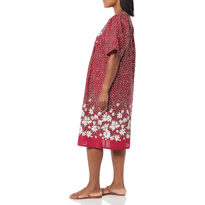 Border Print Patio Dress, Red Border, large