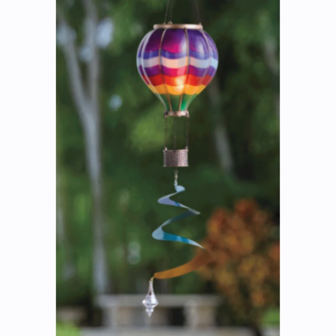 Solar Hot Air Balloon Hanging Lantern with Spinner, , large