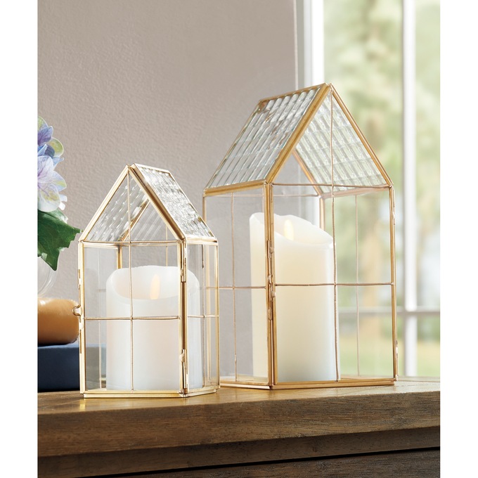 Set of 2 House-Shaped Candleholders, , large