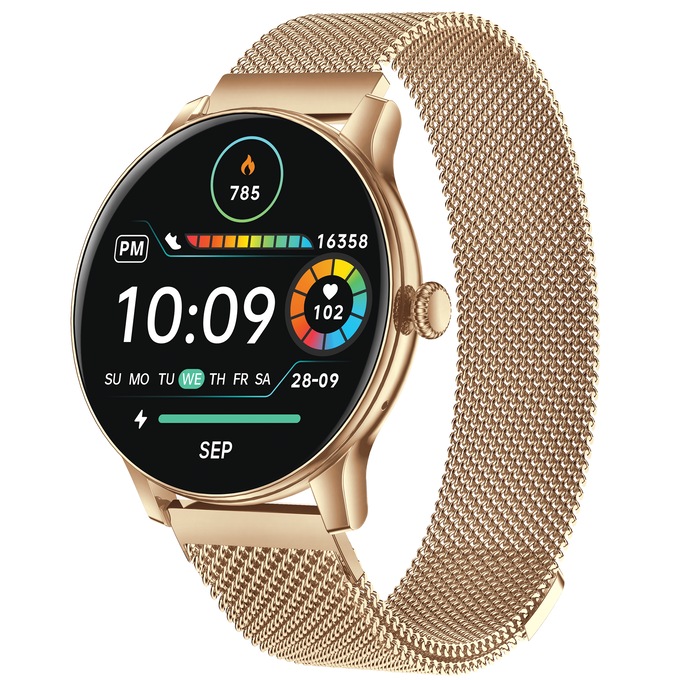 IG Round Smartwatch, Gold, large
