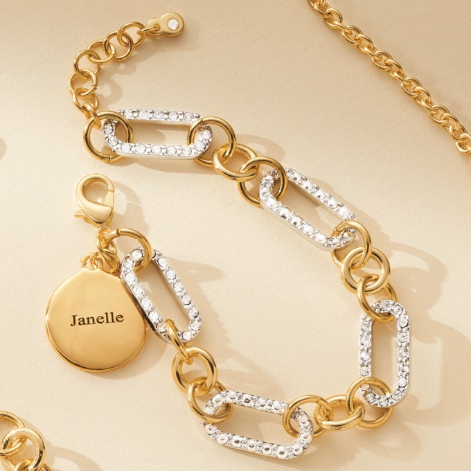 Personalized Crystal/Link Bracelet, , large