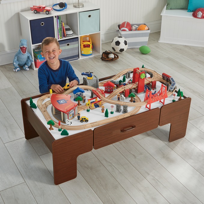 Deluxe Wooden Train Table, , large