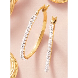 10K Gold Round Hoops, , large