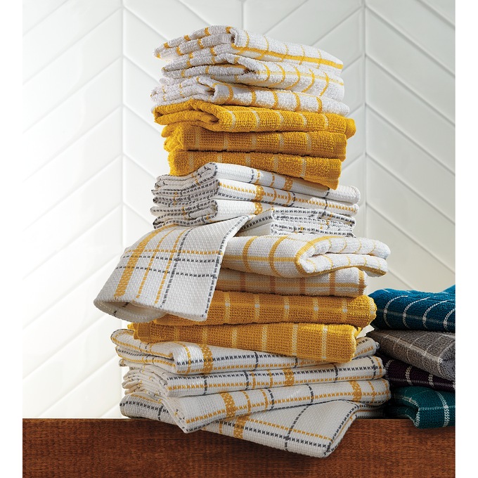 Color Connection 20-piece Kitchen Towel Set, Golden Honey, large