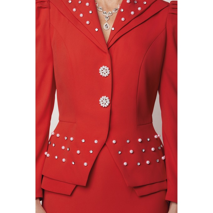 Jemma Skirt Suit, Salsa Red, large